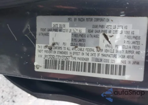 2007 Mazda Mazda5 Sport z USA, uszkodzony, nr VIN JM1CR29L070137297